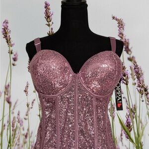 Glittering Mauve Sequin Camisole